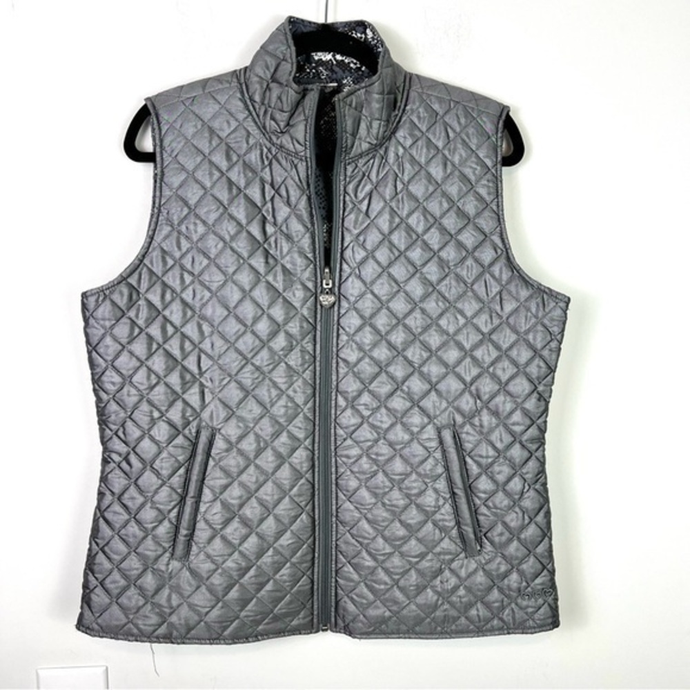 Three Hearts Vest womens grey quilted reversable lightweight comfortable